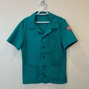 Uniform Canada Goose MEDIUM Shirt Teal/Green Snaps Collar VGC Pockets
